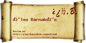 Éles Barnabás névjegykártya